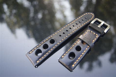 Ремешок для часов из натуральной кожи ручной работы,22 мм перфорация ...