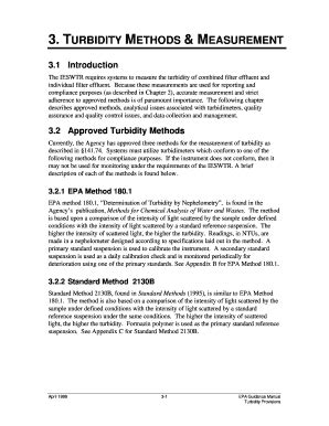 Fillable Online epa Turbidity methods & measurement - US Environmental Protection ... - epa Fax ...