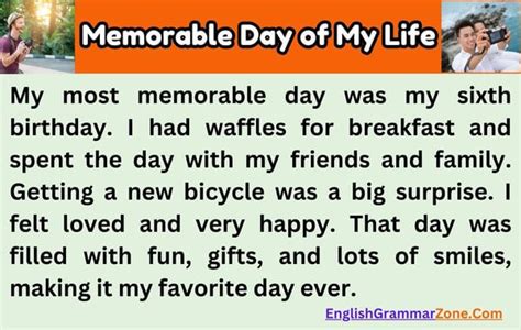 Paragraph On Memorable Day Of My Life In English 100 150 200 250