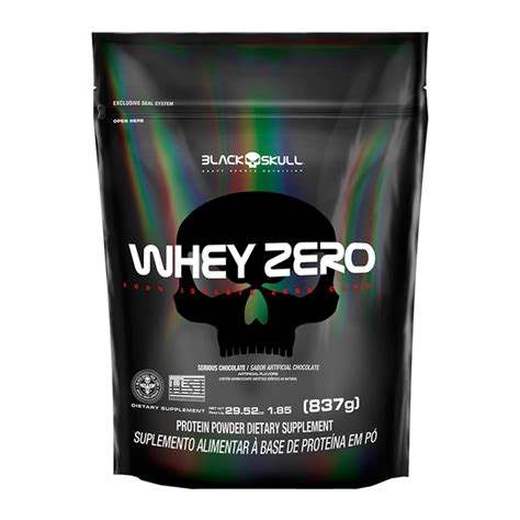 Whey Protein Zero Black Skull Isolado Refil Chocolate G