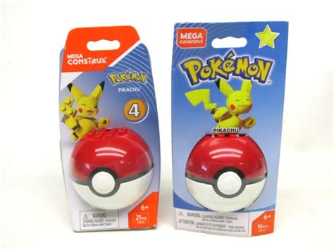 MEGA CONSTRUX POKEMON Pikachu Pokeball Poke Ball Lot 2017 2018 Series 4