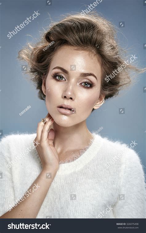Sexy Brunette Posing White Stock Photo Shutterstock