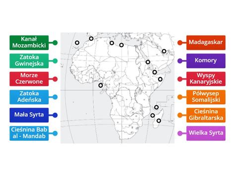 Mapa Konturowa Afryki Elementy Linii Brzegowej Diagrama Con Etiquetas