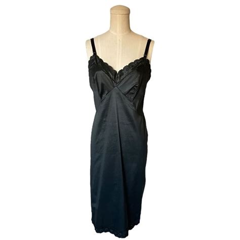 Vintage Intimates Sleepwear Vintage Stoneswear Black Lace Lingerie Slip Dress Goth Fairy