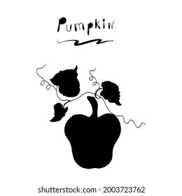 Pumpkin Leaves Black Silhouette Stock Vector (Royalty Free) 2003723762 ...