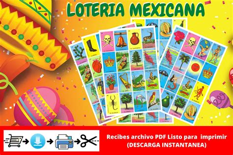 Loteria Mexicana Imprimible para Descargar en archivo PDF e - Etsy México