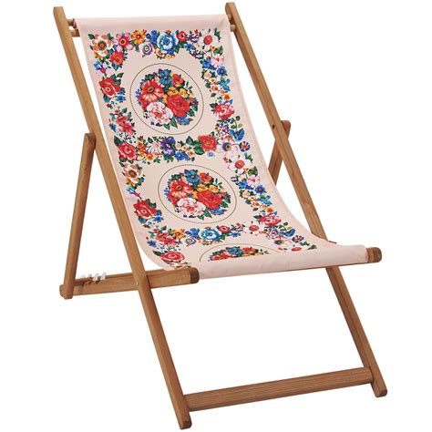 Chilienne en hêtre lasuré et toile outdoor amovible HOLY nude Leroy Merlin