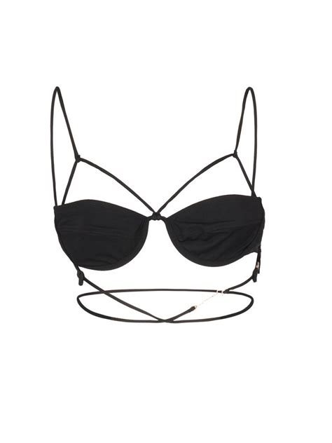 Jacquemus Le Haut De Maillot Signature Clasp Fastened Bikini Top In Black 19 Off Editorialist