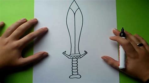 Como Dibujar Una Espada Paso A Paso How To Draw A Sword Youtube