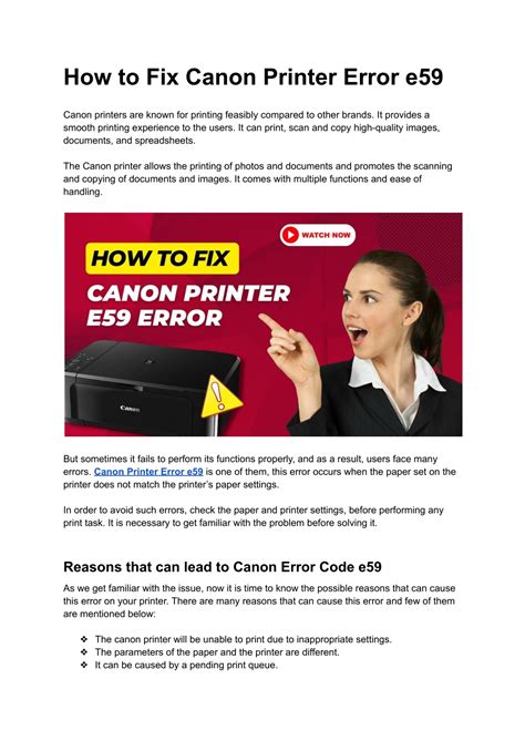 PPT - How to Fix Canon Printer Error e59 PowerPoint Presentation, free ...