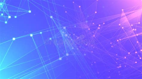 Abstract Purple Violet Polygon Tech Network With Connect Technology