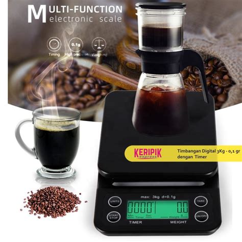 Jual Timbangan Kopi Dapur Digital 3 Kg Dengan Timer Akurasi 0 1 Gr