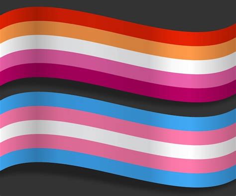 Premium Vector Transexual And Lesbian Pride Flags