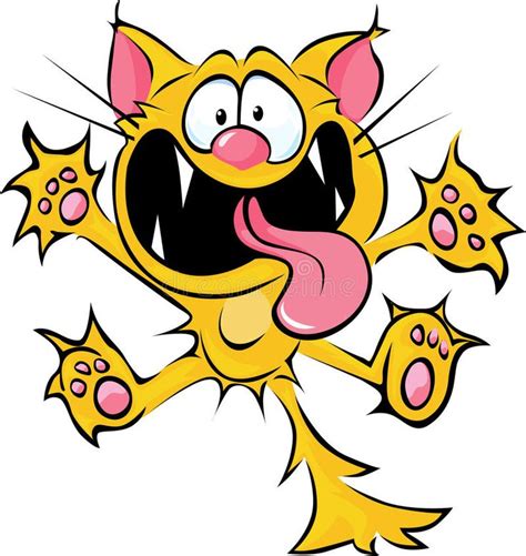 Crazy cat cartoon. Spitting and scratching , #AD, #cat, #Crazy, # ...