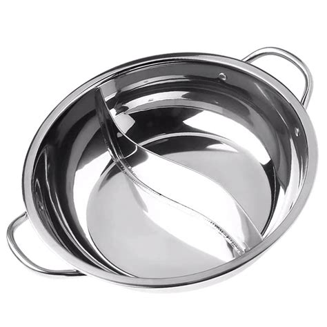 Buy UPKOCH Stainless Steel Shabu Hot Pot Divided Hot Pot Pan Dual Sided Soup Cookware Cooking