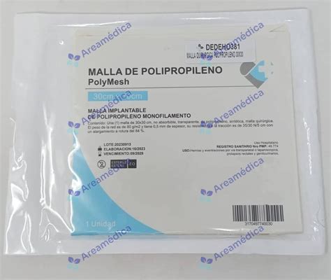 Malla Quirurgica 30 X 30 Cm Polipropileno Polymesh No Absorbible Precio