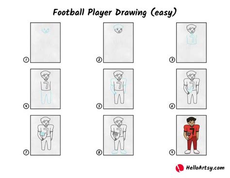 Football Player Drawing (easy) - HelloArtsy