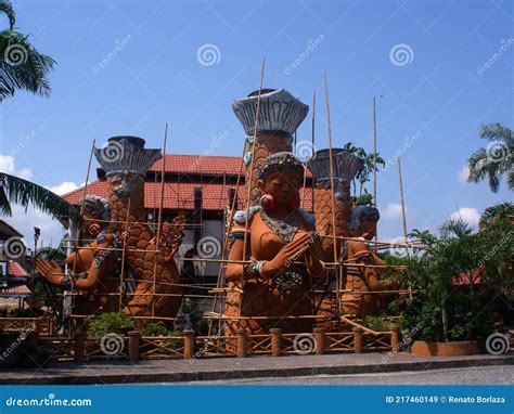 Ornate Huge Naked Mermaid Clay Statue Undergoing Retouching And Repair At Isdaan Floating