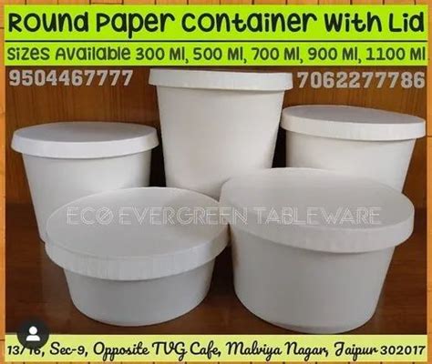 White Plain Paper Container Packaging Type Packaging Size 500 Ml At Rs 55piece In Jaipur