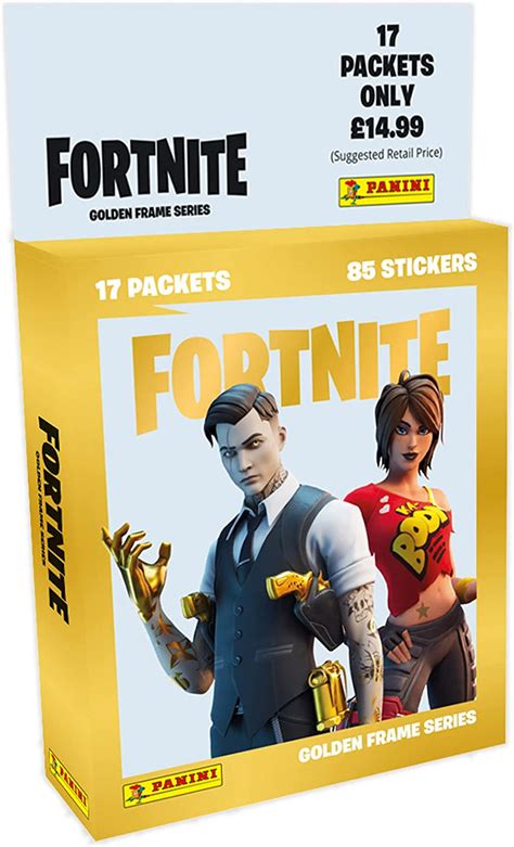 Panini Fortnite Colección de calcomanías de marco dorado Mega