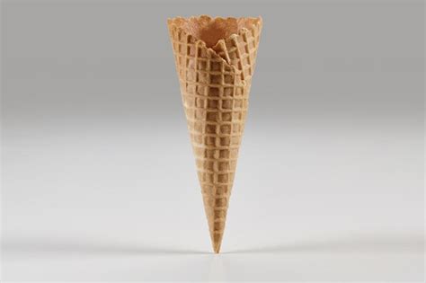 Premium Photo Empty Crispy Wafer Cone For Ice Cream Isolated On White