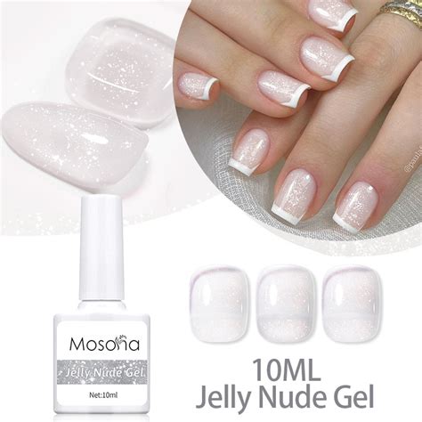 Milky White Jelly Nude Gel Nail Polish Glitter Protein Sparking Semi Permanent Ml Shopee