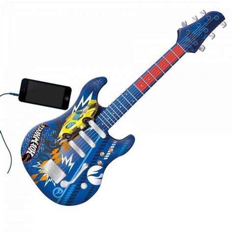 Guitarra Infantil Radical Hot Wheels Luxo Conecta Smartphone Fun
