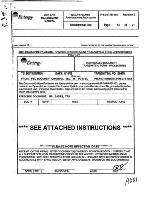 Fillable Online Pbadupws Nrc Indian Point Site Management Manual