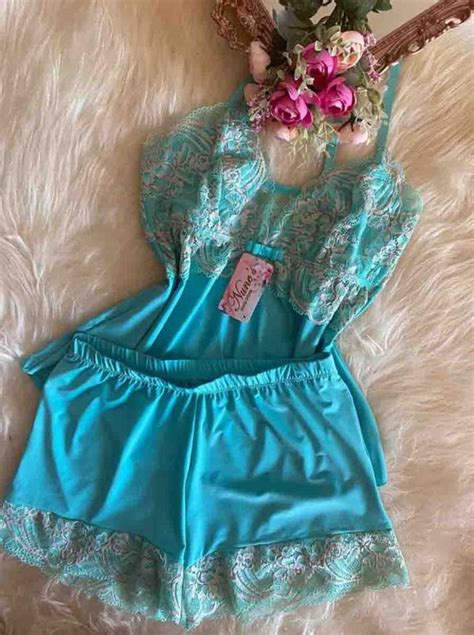 Baby Doll Luxo Nobre Renda Conjunto De Lingerie Pijama Feminino Flowers Bellar Baby Doll