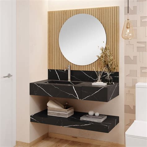 Cuba Esculpida Para Banheiro - Conjunto para Banheiro Bancada em Porcelanato com Cuba Esculpida ...