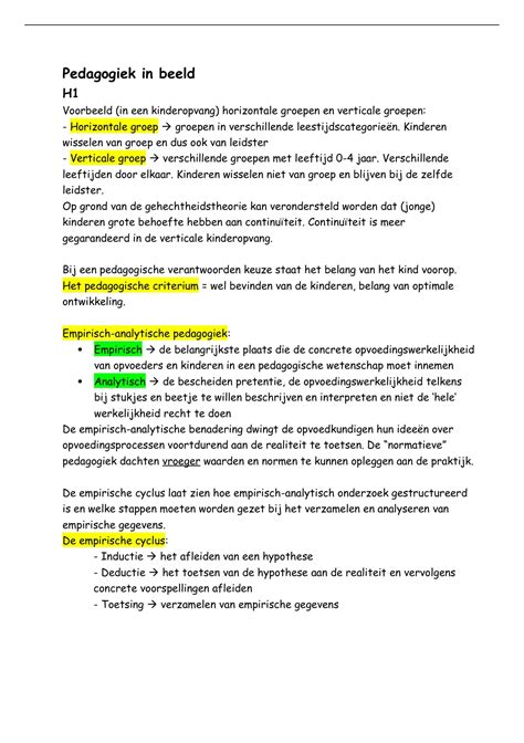 Samenvatting Pedagogiek In Beeld Inleiding Pedagogische Wetenschappen