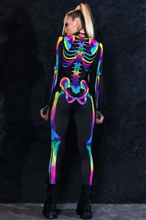 Jolly Skeleton Rainbow Costume for Halloween | Devil Walking