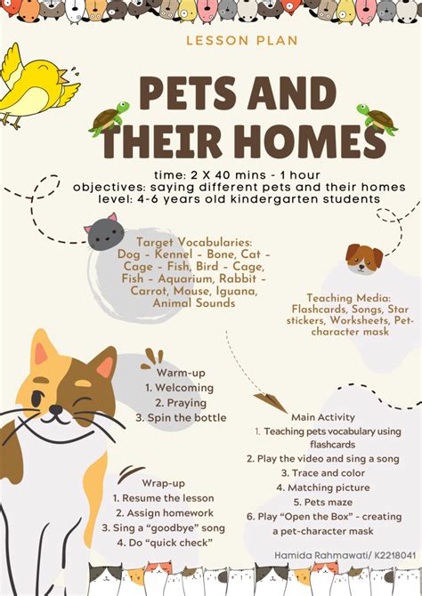 LESSON PLAN - Pets and Their Homes Lesson Plans - ELL'S CLASS