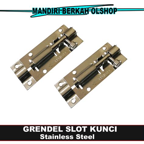 Grendel Stainless Kunci Slot Pintu Lemari Majesty Inch Lazada Indonesia