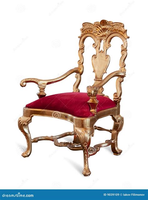 Goldener Thron stockbild. Bild von studio, stuhl, getrennt - 9039109