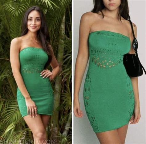 Bachelor In Paradise Season 8 Promotional Photo Victoria Fuller S Green Strapless Mini Dress