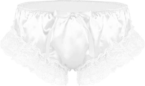 Amazon CHICTRY Men S Sissy Panty Frilly Ruffles Satin Bikini Briefs Crossdress Underwear
