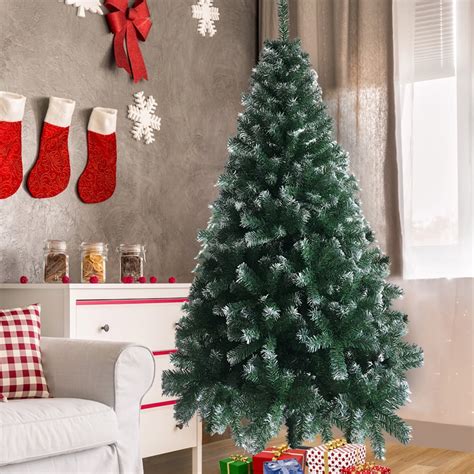 SEGMART 6ft Outdoor Snow Fir Christmas Trees, Artificial Christmas Tree ...