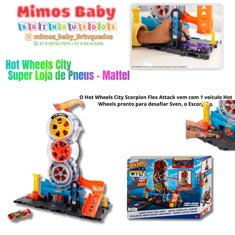 Pista Hot Wheels City Super Loja De Pneus Mattel Super Twist Tire Gluvi Mimos Brinquedos