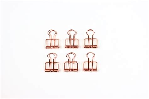 6 Paper Clips rose gold Foldback Klammer Deko Clip Büroklammer