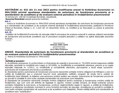 Hot R Re Nr Din Mai Pentru Modificarea Anexei La Hot R Rea Guvernului Nr