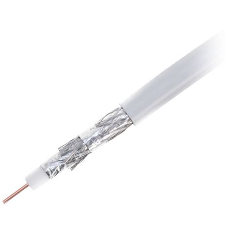 SatMaximum Quad Shielded RG6 Coaxial Cable 500 White 750151