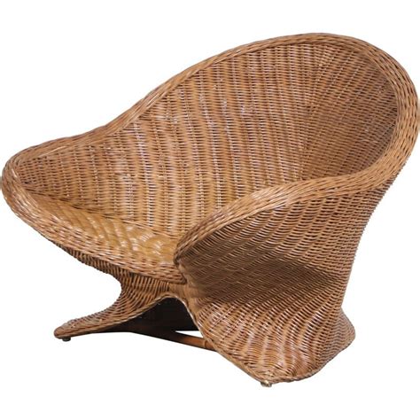 Fauteuil De M Ditation Lotus Vintage En Osier Pays Bas