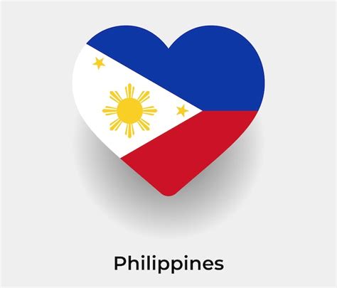 Premium Vector Philippines Flag Heart Shape Icon Vector Illustration