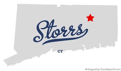 Map of Storrs, CT, Connecticut