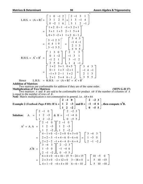 SOLUTION Matrices And Determinant Notes Studypool