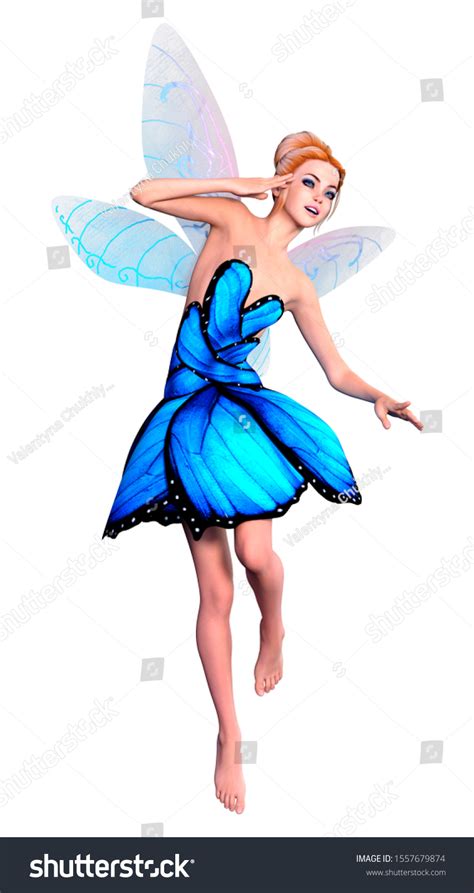 3d Rendering Beautiful Fantasy Fairy Isolated Stock Illustration