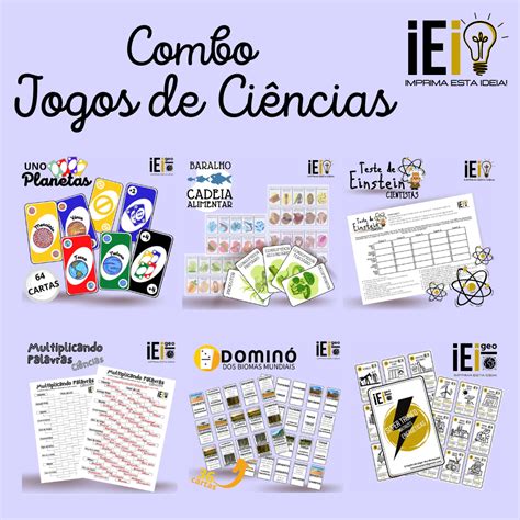 Jogos De Ciências Para Imprimir - Combo Jogos de Ciências - Imprima esta Ideia