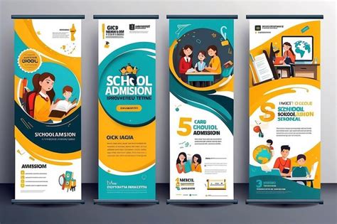 Premium Photo Creative School Admission Banner Design Template