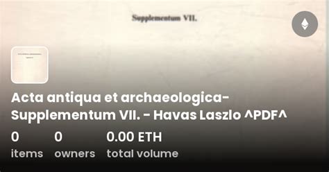 Acta Antiqua Et Archaeologica Supplementum Vii Havas Laszlo Pdf
